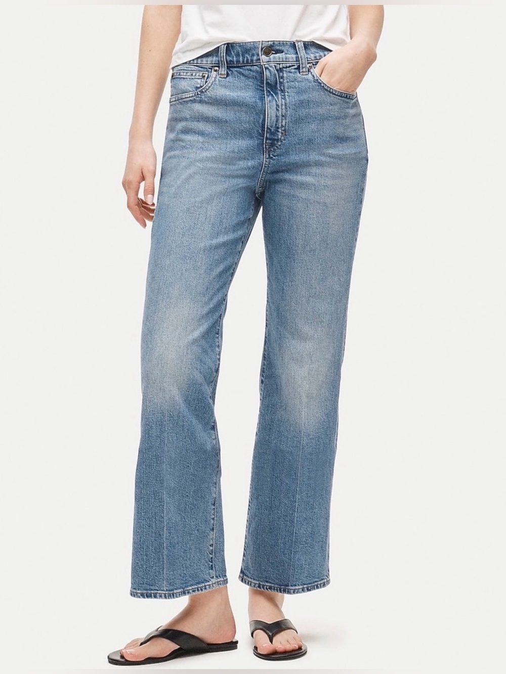 J.Crew Semi-Stretch High Rise Cropped Kickout Jeans Medium Wash Size 26P